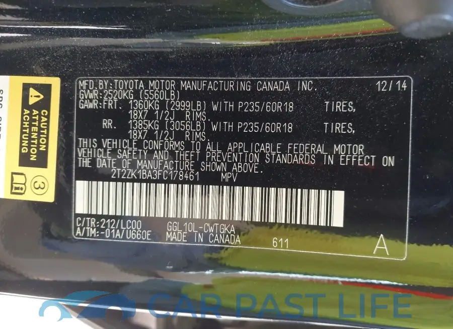 2T2ZK1BA3FC178461# 9