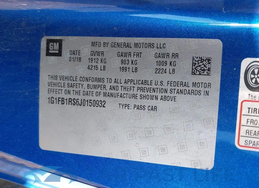 1G1FB1RS6J0150932# 9