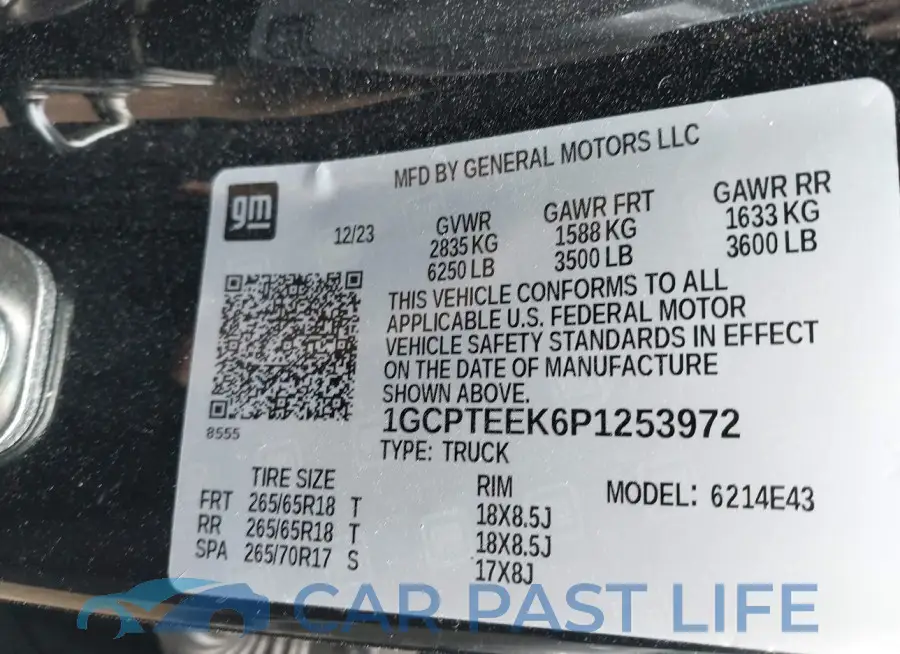 1GCPTEEK6P1253972# 9