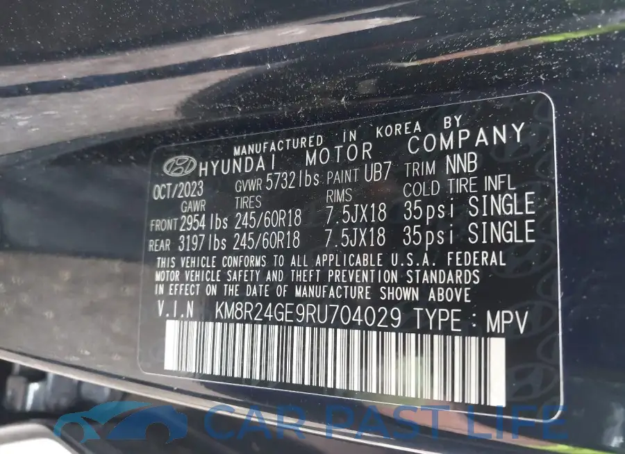 KM8R24GE9RU704029# 9