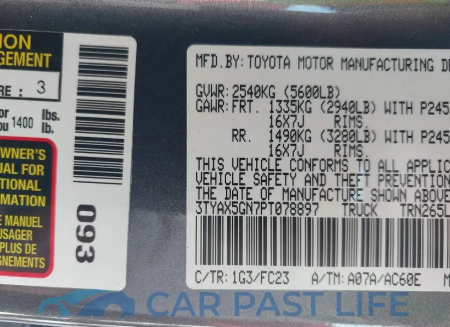 3TYAX5GN7PT078897# 9