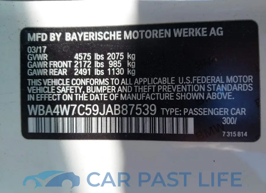 WBA4W7C59JAB87539# 9