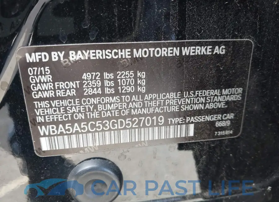 WBA5A5C53GD527019# 9