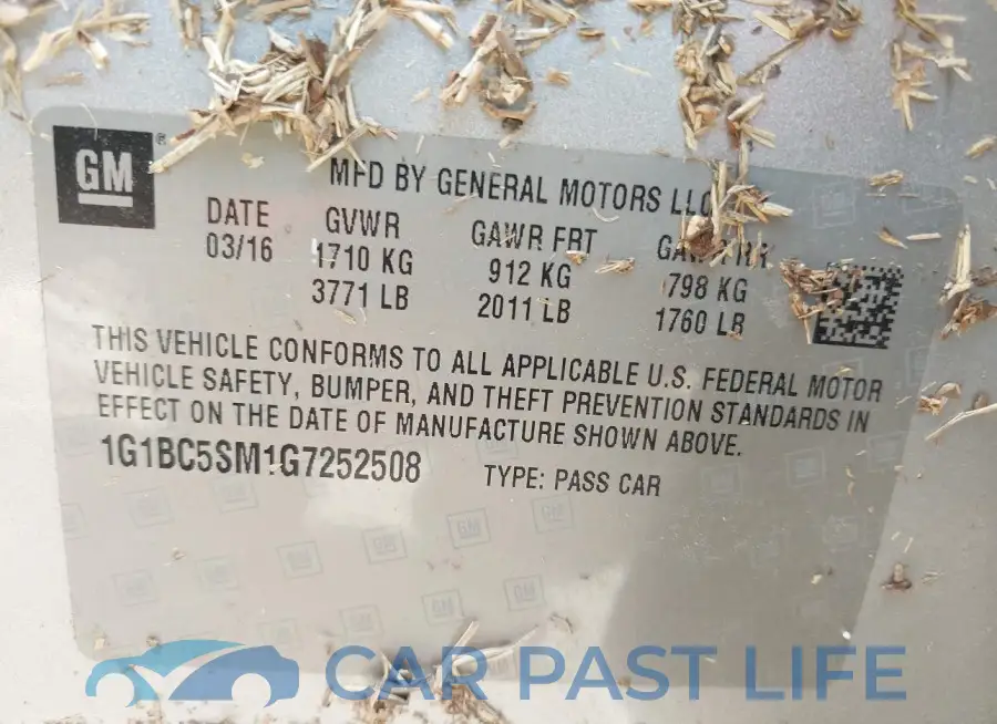1G1BC5SM1G7252508# 9