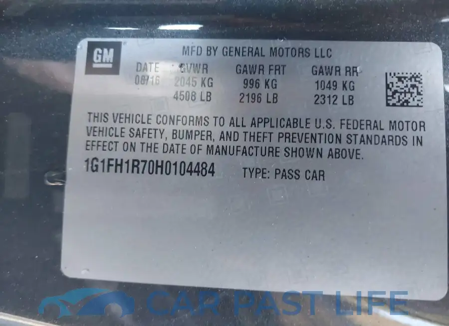 1G1FH1R70H0104484# 9