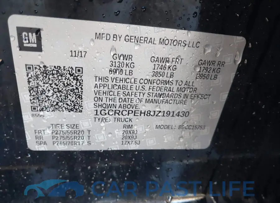 1GCRCPEH8JZ191430# 9