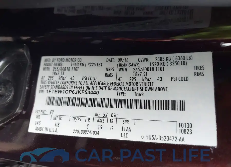 1FTEW1CP6JKF53440# 9