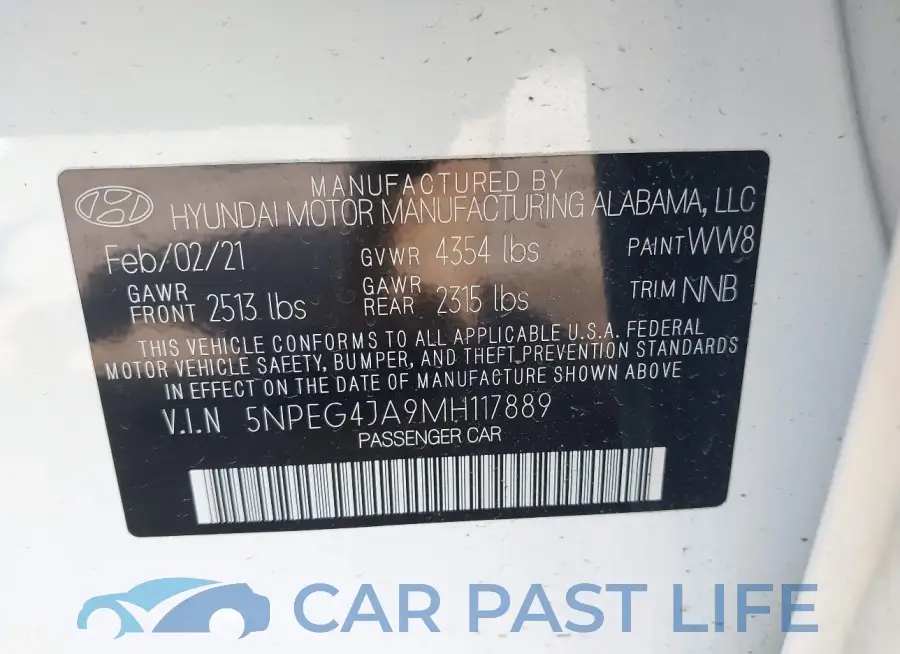 5NPEG4JA9MH117889# 9