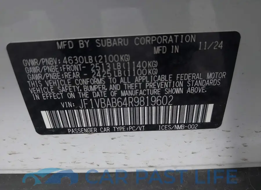 JF1VBAB64R9819602# 9