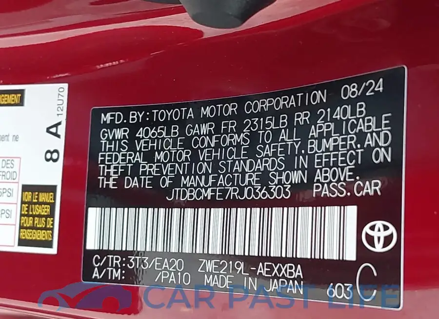 JTDBCMFE7RJ036303# 9