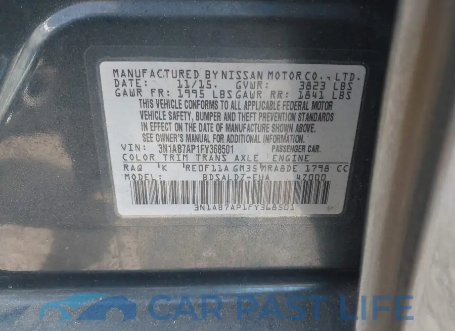 3N1AB7AP1FY368501# 9