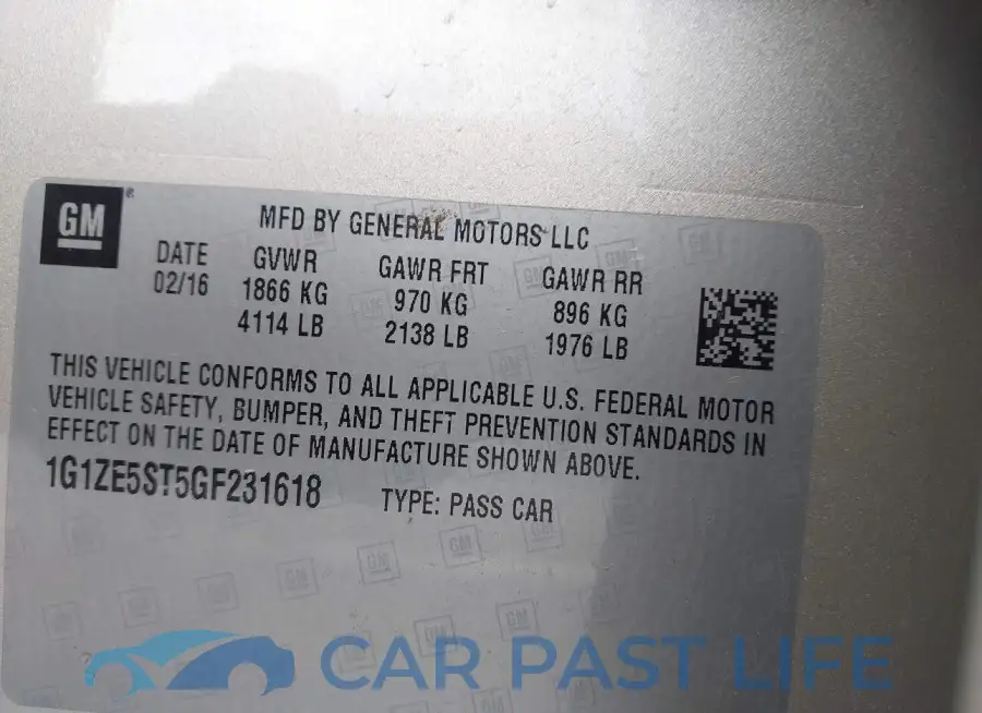 1G1ZE5ST5GF231618# 9