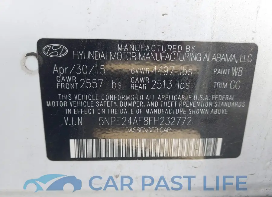 5NPE24AF8FH232772# 9