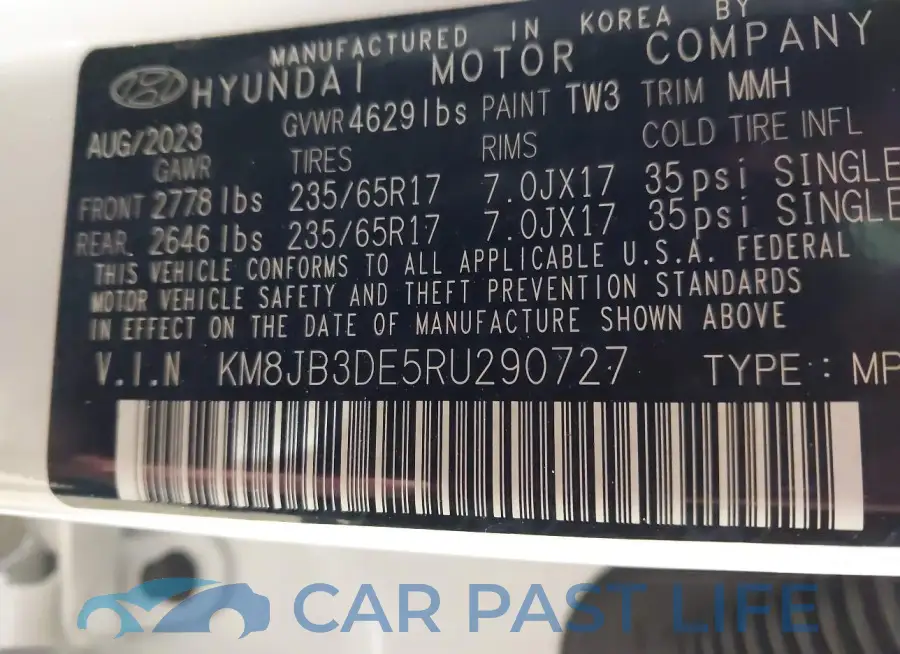KM8JB3DE5RU290727# 9