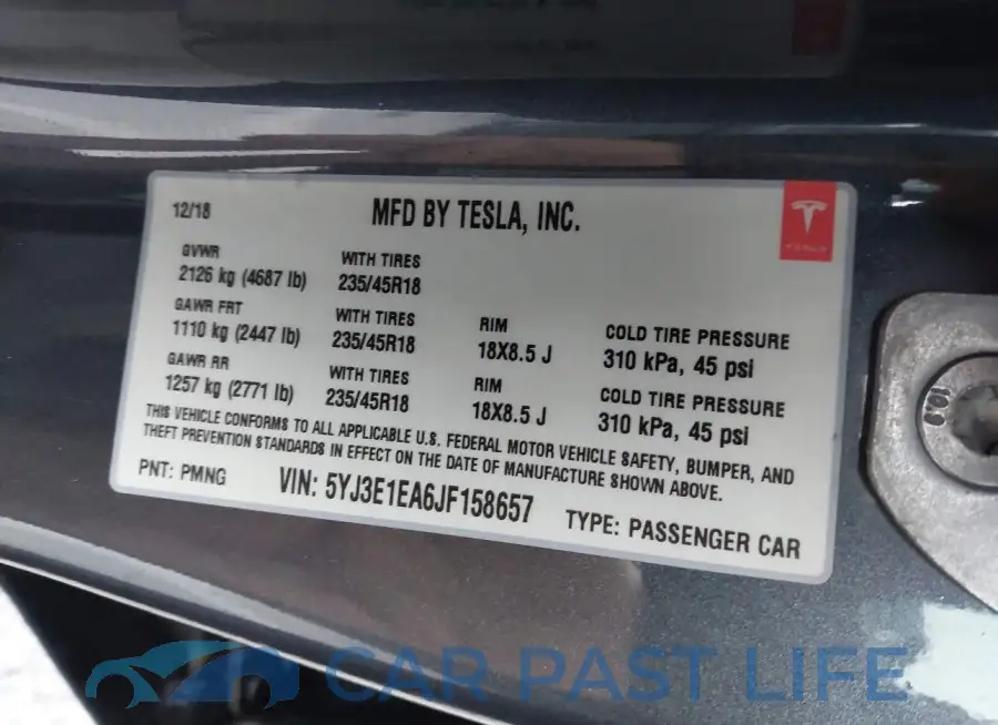 5YJ3E1EA6JF158657# 9