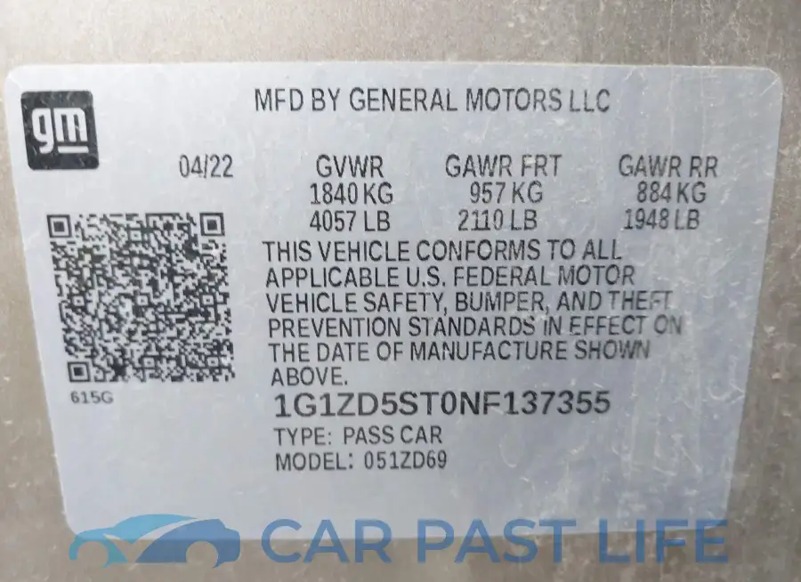 1G1ZD5ST0NF137355# 9