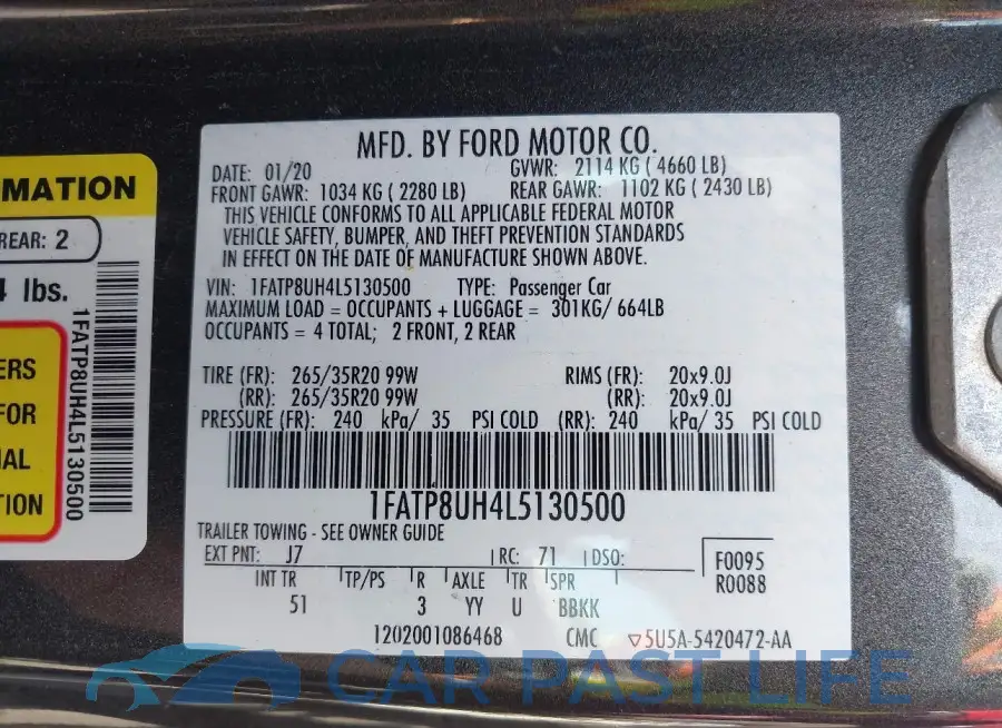 1FATP8UH4L5130500# 9