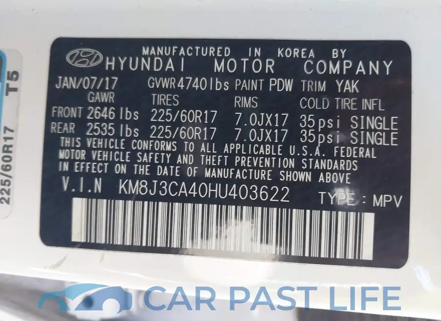 KM8J3CA40HU403622# 9