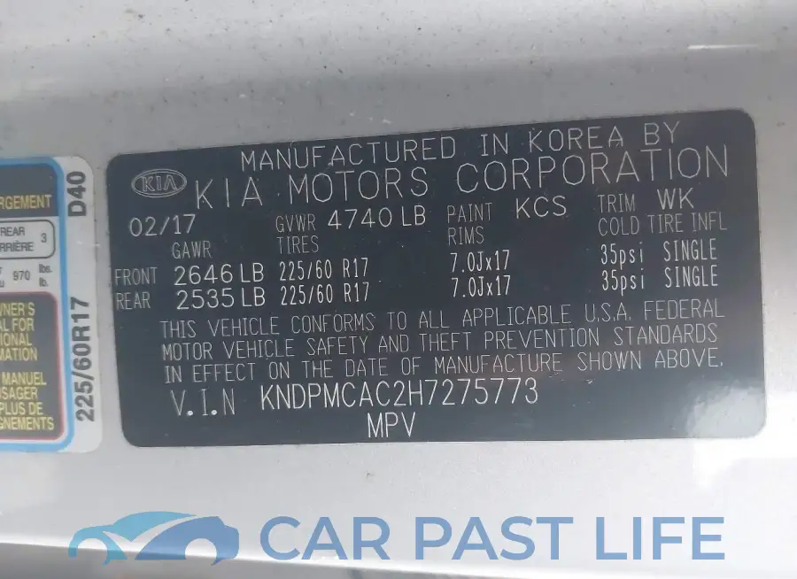 KNDPMCAC2H7275773# 9