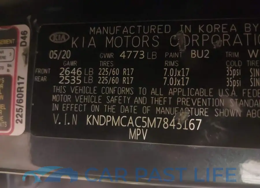 KNDPMCAC5M7843167# 9
