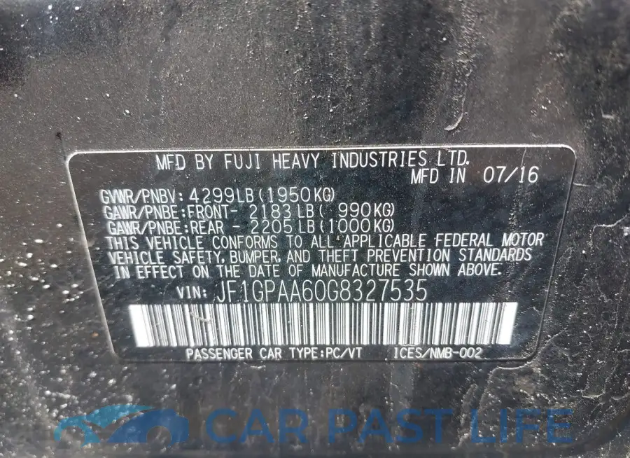 JF1GPAA60G8327535# 9