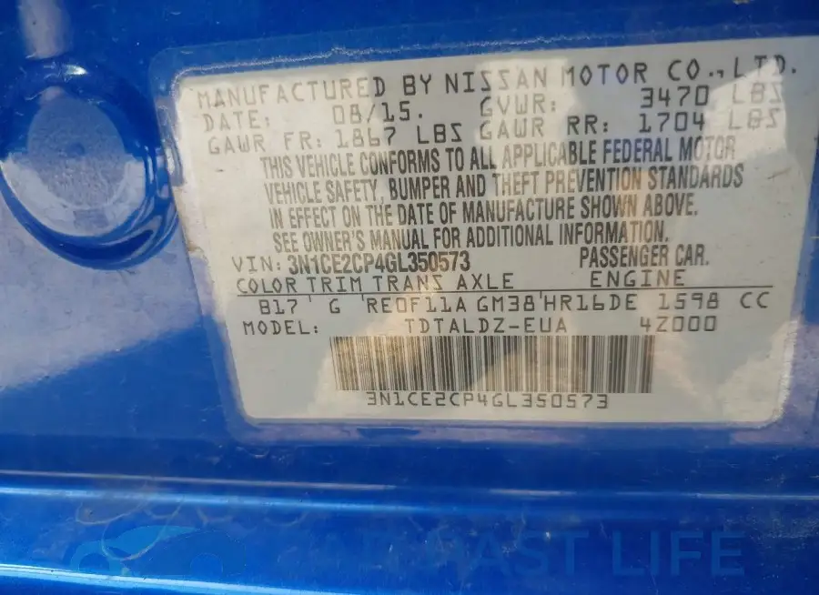 3N1CE2CP4GL350573# 9