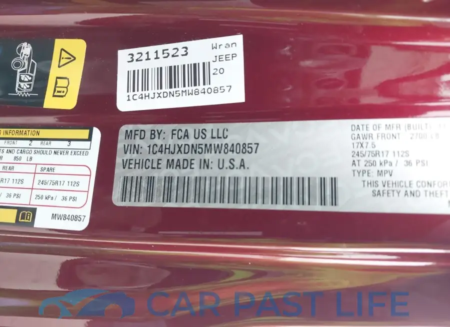 1C4HJXDN5MW840857# 9