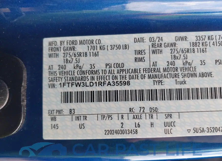 1FTFW3LD1RFA35598# 9