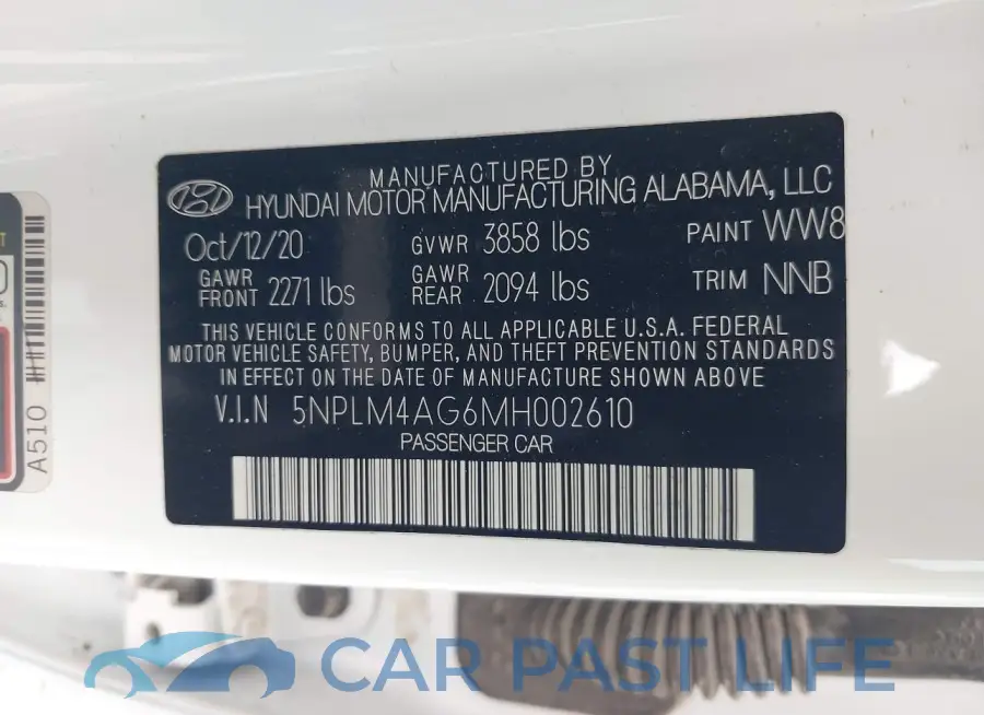 5NPLM4AG6MH002610# 9