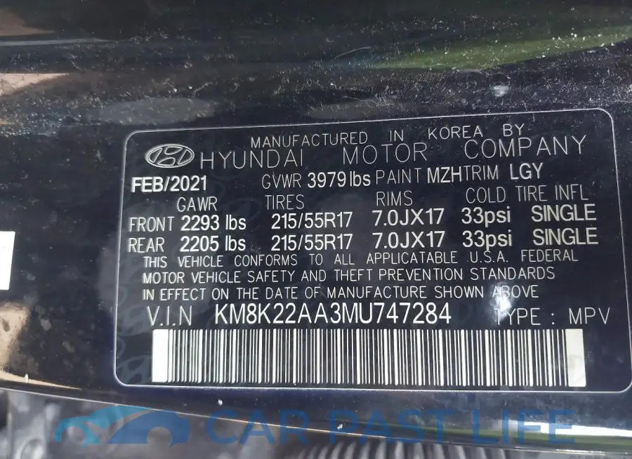 KM8K22AA3MU747284# 9