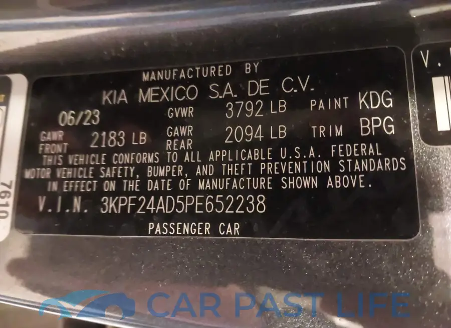 3KPF24AD5PE652238# 9
