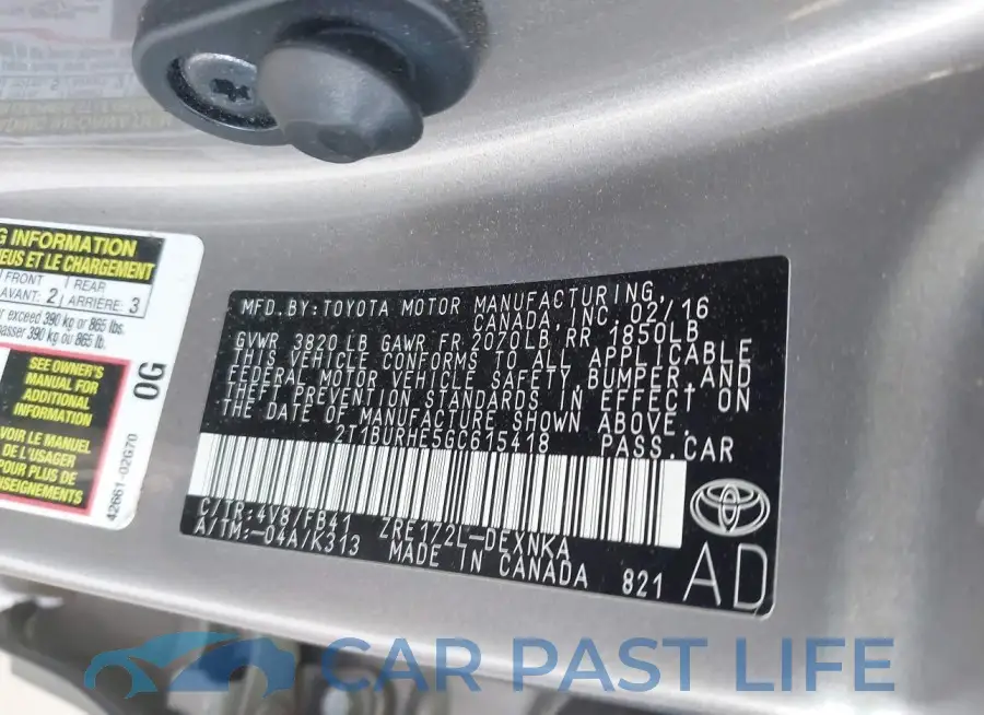 2T1BURHE5GC615418# 9
