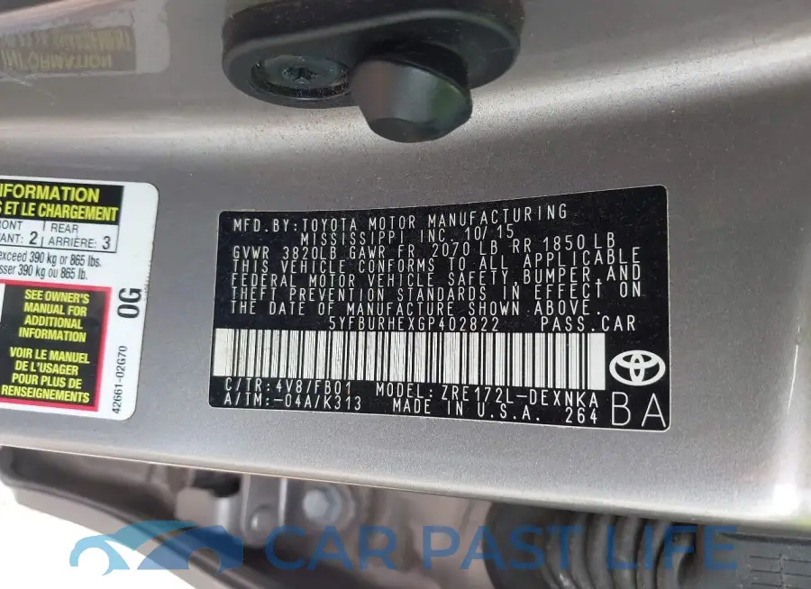 5YFBURHEXGP402822# 9
