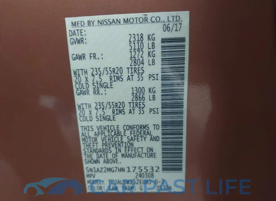 5N1AZ2MG7HN175532# 9