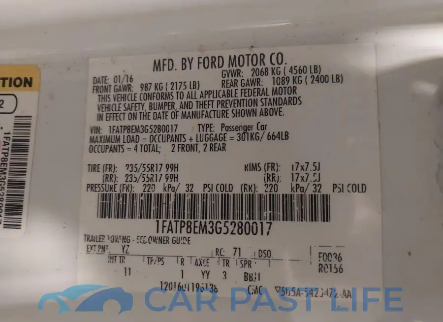 1FATP8EM3G5280017# 9