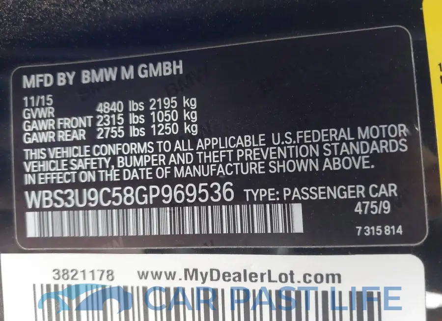WBS3U9C58GP969536# 9