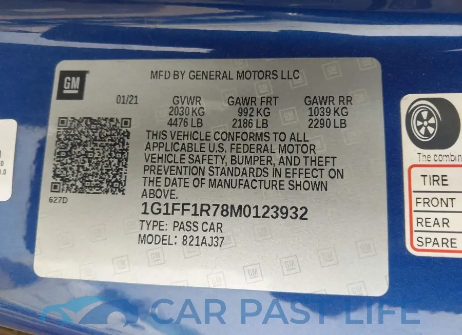 1G1FF1R78M0123932# 9