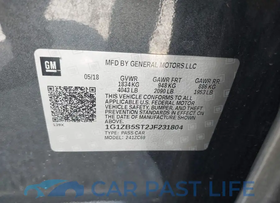 1G1ZB5ST2JF231804# 9