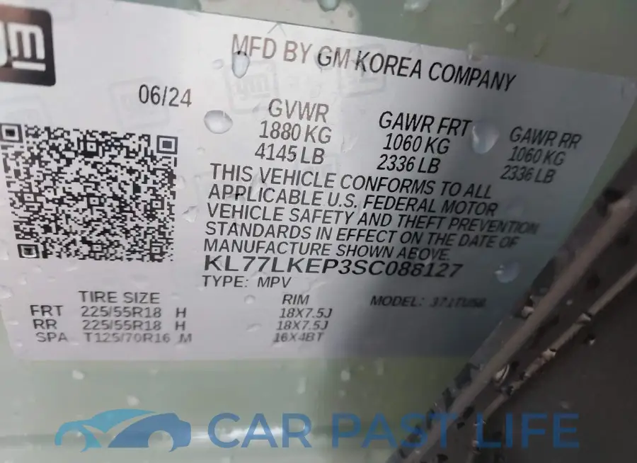 KL77LKEP3SC088127# 9