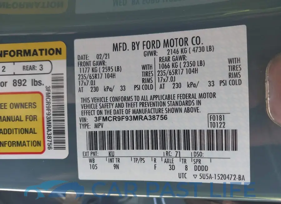 3FMCR9F93MRA38756# 9