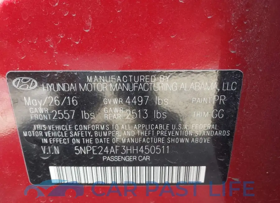 5NPE24AF3HH450511# 8