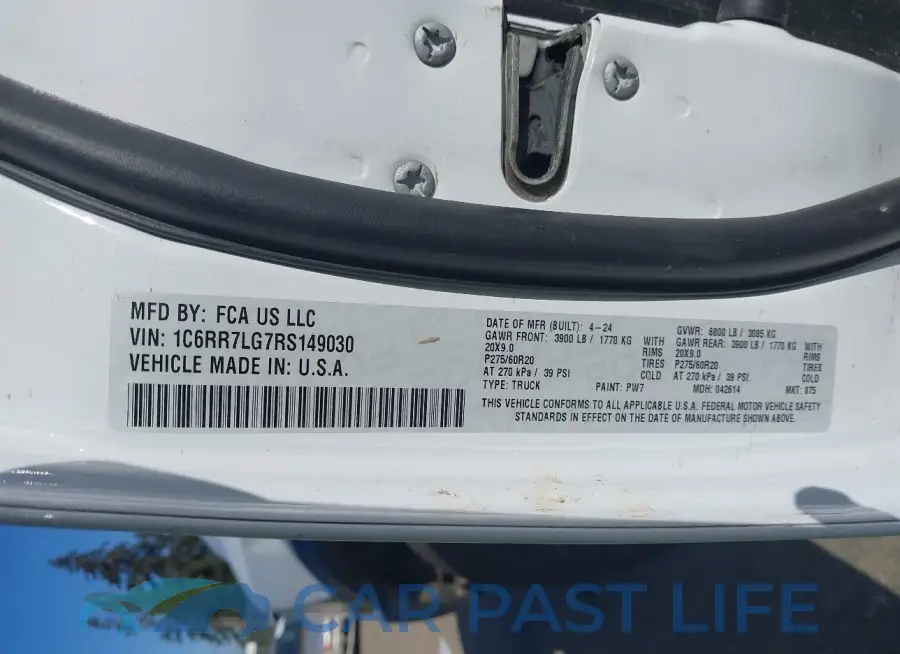 1C6RR7LG7RS149030# 9