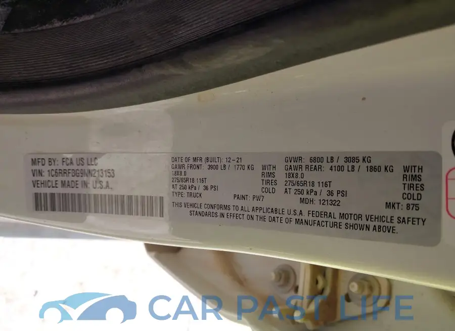 1C6RRFBG9NN213153# 9