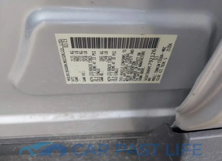 5N1BT3BB6PC792126# 9