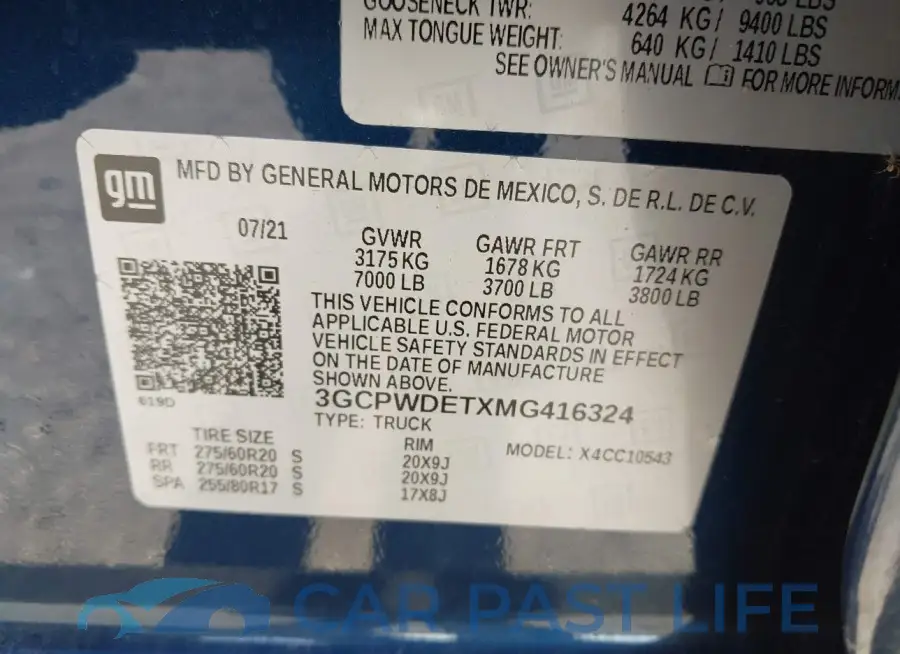 3GCPWDETXMG416324# 9