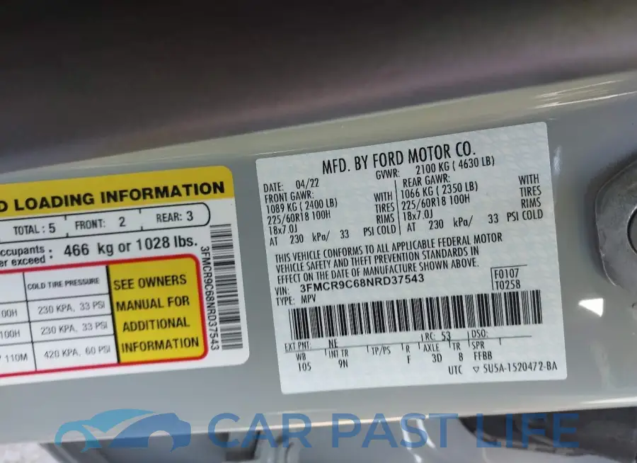 3FMCR9C68NRD37543# 9