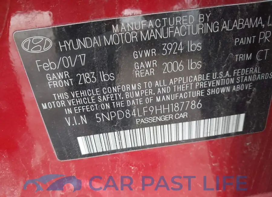 5NPD84LF9HH187786# 9