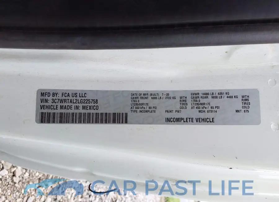 3C7WRTAL2LG225758# 8
