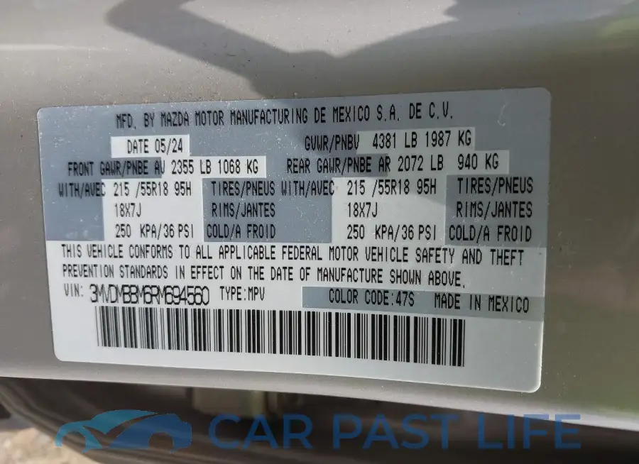 3MVDMBBM6RM694560# 9