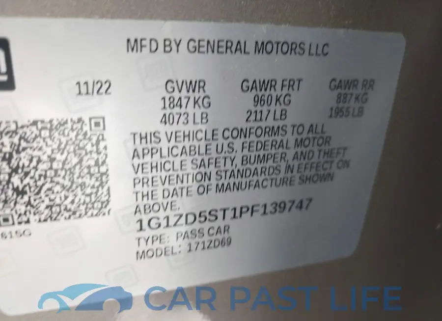 1G1ZD5ST1PF139747# 9